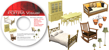 3D Model Collection on CD: 20th - 21st Century American Home Furnishings