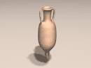 3D Model 5th Century BC - 5th Century AD Roman Terra-Cotta Amphora with bulbous body, soft shoulder, elongated base and handles attached to neck