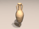 3D Model 5th Century BC - 5th Century AD Roman Terra-Cotta Amphora with bulbous body, soft shoulder, elongated base and handles attached under rim