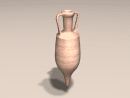 3D Model 5th Century BC - 5th Century AD Roman Terra-Cotta Amphora with bulbous body, hard shoulder, elongated base and handles attached to rim