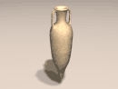 3D Model 5th Century BC - 5th Century AD Roman Terra-Cotta Amphora with slender body and handles attached under rim