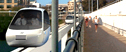 Photosimulation of 1st St Pedestrian Bridge PRT Concept for the Austin Citizens for PRT