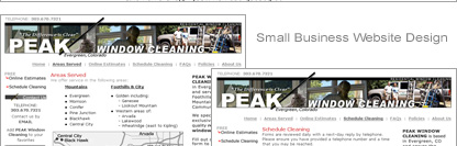 Peak Window Cleaning, Small Business Website, Denver Colorado - POITRA Visual Website Design, Graphic Design and Presentation Design Services
