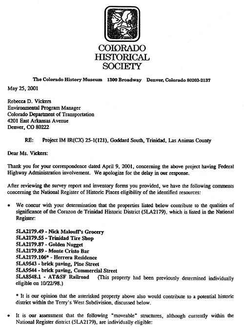 SHPO Letter of Concurrence, page 1