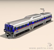 POITRA Visual custom 3D Model EMU commuter vehicle with potential RTD colors and marking combinations.