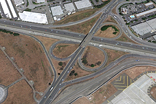 Aerial Photosimulation of proposed De La Cruz Blvd and US101 Interchange (existing conditions photo)