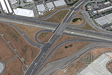 Aerial Photosimulation of proposed De La Cruz Blvd and US101 Interchange (simulation)