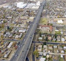 POITRA Visual aerial simulation of I-70 Viaduct existing view.