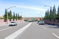 Ground view Photosimulations of the proposed I-5 and Otto Drive Interchange (View East)