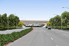 Ground view Photosimulations of the proposed I-5 and Otto Drive Interchange (View West)