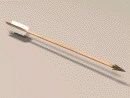 3D Model 8th Century BC Syrian Barbed Bronze Arrow with wood shaft