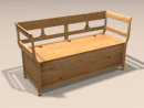 3D Model 20th Century Italian Pine Bench