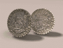 3D Model 18th Century Spanish Silver Piece of Eight Coin, dated 1736