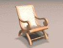 3D Model 21st Century Indonesian Teak Plantation Style Patio Armchair (rattan seat)