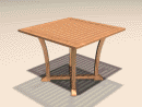 3D Model 21st Century Indonesian Teak Tahiti Style Patio Dining Table