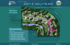 Web and Html Kiosk Presentation for 3D Model Detention Pond Visualization Animations and Stills