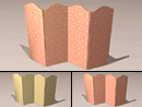 3D Model 20th Century French Fabric 4 Panel Dressing Screen (Multi-Texture Set includes 2 textures: pink and green)