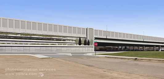 Photo Simulations of proposed Viaduct Relocation Alternatives for the I-70 East EIS Project (Denver, CO)
