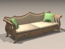 3D Model 21st Century Mexican Rustico Santa Fe Sofa (pine with tan upholstery)