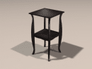 3D Model 21st Century American Ebonized Black Accent Table with shaped legs and lower shelf