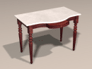 3D Model 21st Century American White Marble Top Console Table with turned tapering legs (cherrywood)