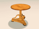 3D Model 19th Century German Pedestal Biedermeier Dining Table (round, 4 scroll feet), c 1820 (burled walnut)