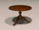 3D Model 20th Century Australian  Round Walnut Pedestal Dining Table with tripod base, c. 1910