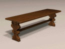 3D Model 16th Century English Tudor Slab Side Refectory Table, c 1520 (oak)
