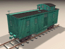 3D Model 20th Century American 1902 Pullman Caboose with SPLA&SL (a subsidiary of the Union Pacific Railroad) insignia and paint scheme