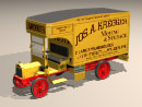 3D Model 20th Century American Packard Furniture Van with long wheel base, wood spoke wheels, and solid rubber tires, c. 1920 (fictitious logo)