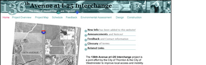 136th Avenue at I-25 Interchange Project Website - POITRA Visual Website Design, Graphic Design and Presentation Design Services