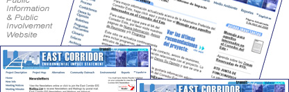 East Corridor Environmental Impact Statement (EIS) RTD-Denver Transit Project Website - POITRA Visual Website Design, Graphic Design and Presentation Design Services