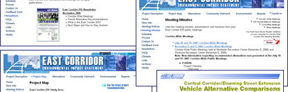 East Corridor Environmental Impact Statement (EIS) RTD-Denver Transit Project Website - POITRA Visual Website Design, Graphic Design and Presentation Design Services