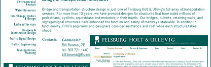 POITRA Visual Website Design, Graphic Design and Presentation Design Services - Felsburg Holt & Ullevig Engineering, Denver Colorado, Company Website
