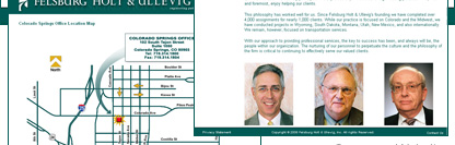 POITRA Visual Website Design, Graphic Design and Presentation Design Services - Felsburg Holt & Ullevig Engineering, Denver Colorado, Company Website