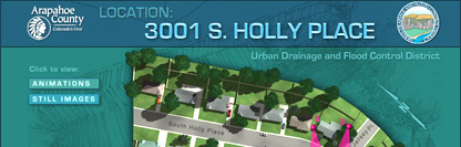 Holly Hills Detention Pond Browser-based Presentation Denver CO - POITRA Visual Website Design, Graphic Design and Presentation Design Services for Public Information and Public Involvement Processes.