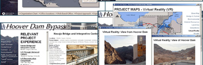Hoover Dam Bypass Browser-based Presentation - POITRA Visual Website Design, Graphic Design and Presentation Design Services for Public Information and Public Involvement Processes.