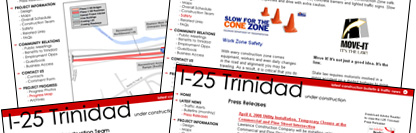 I-25 Trinidad Under Construction - Colorado Department of Transportation Project Website - POITRA Visual Website Design, Graphic Design and Presentation Design Services