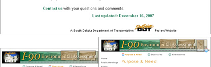 I-90 Environmental Assessment - South Dakota Department of Transportation Project Website - POITRA Visual Website Design, Graphic Design and Presentation Design Services for Public Involvement and Public Information Processes.