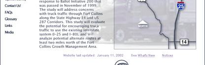 Northern Colorado Truck Mobility / SH 14 Relocation Study Public Information Website - POITRA Visual Website Design, Graphic Design and Presentation Design Services - 
