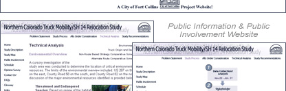 Northern Colorado Truck Mobility / SH 14 Relocation Study Public Information Website - POITRA Visual Website Design, Graphic Design and Presentation Design Services - 
