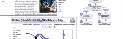 Northern Colorado Truck Mobility / SH 14 Relocation Study Public Information Website - POITRA Visual Website Design, Graphic Design and Presentation Design Services - 