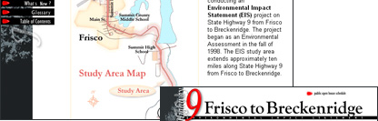 SH 9 Frisco to Breckenridge Environmental Impact Statement (EIS) Colorado Department of Transportation Project Website - POITRA Visual Website Design, Graphic Design and Presentation Design Services
