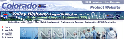 Valley Highway EIS Colorado Department of Transportation Project Website - POITRA Visual Website Design, Graphic Design and Presentation Design Services
